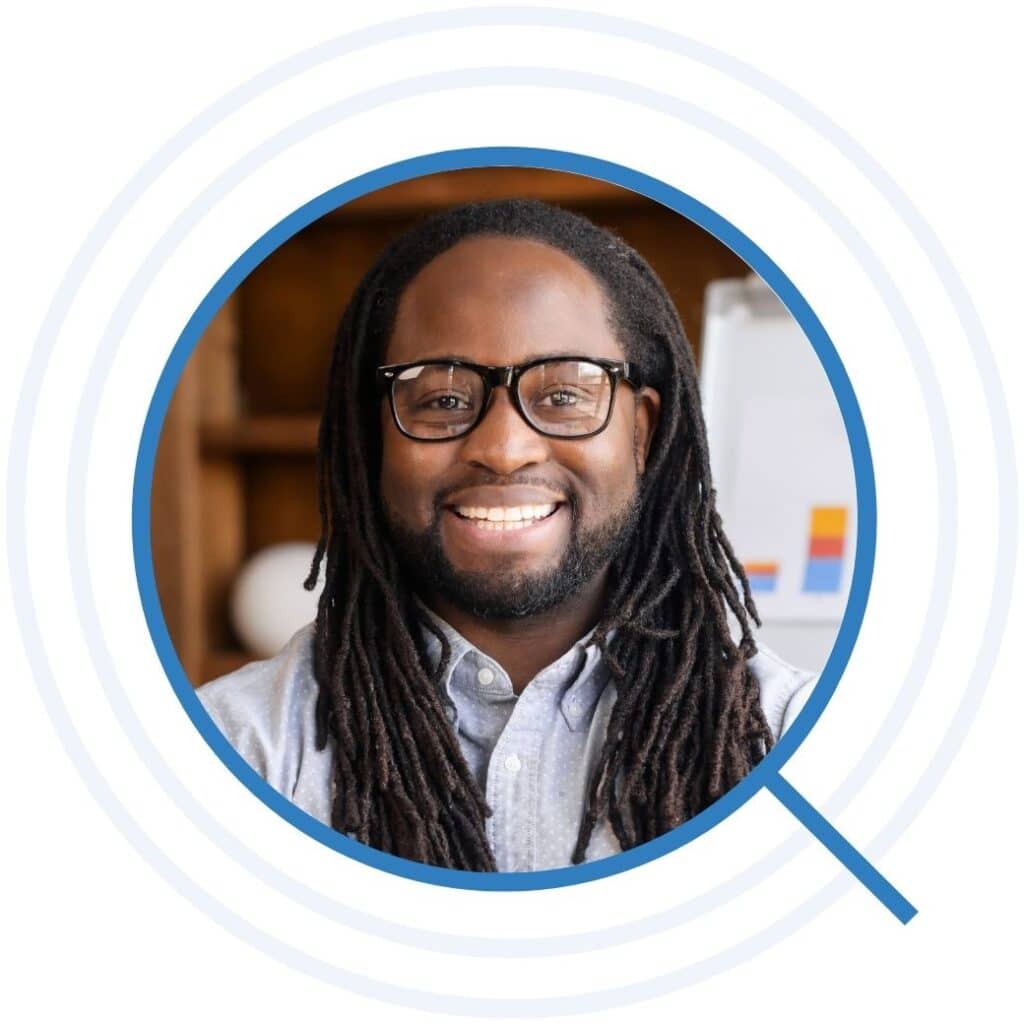 Man with dreadlocks smiling